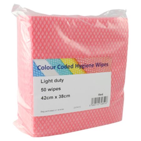Picture of Clean and Clever Light Weight RED 40gsm Cloths x50