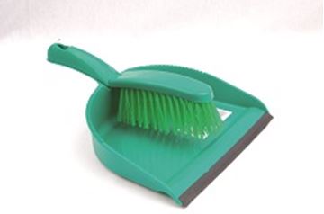 Picture of Plastic Dustpan & Brush Stiff Green 102942G