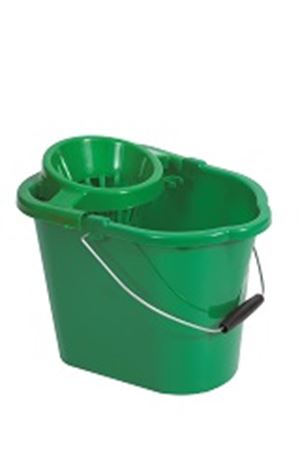 Picture of WQ12 Green Hygiene Mop Bucket 12L