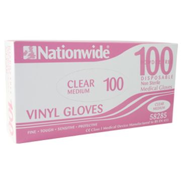 Picture of Clear Vinyl Disposable Glove MED x100