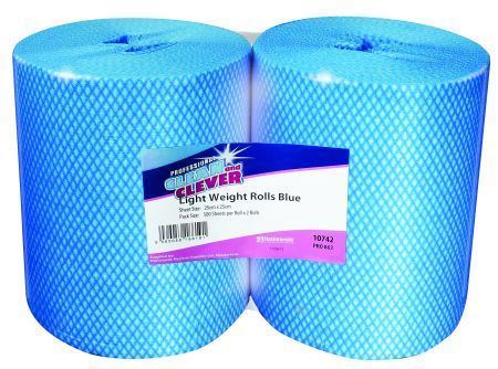 Picture of Clean and Clever Light Weight Cloth Rolls Blue 2x500Sheets