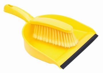 Picture of Plastic Dustpan & Brush Soft Yellow