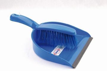Picture of Plastic Dustpan & Brush Stiff Blue 102942B