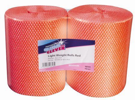 Picture of Clean and Clever L/Weight Cloth Roll 2x500SHT Red