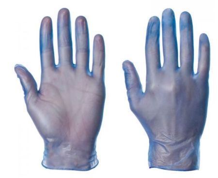Picture of Blue XL PF Disposable Vinyl Gloves 56872 10x100