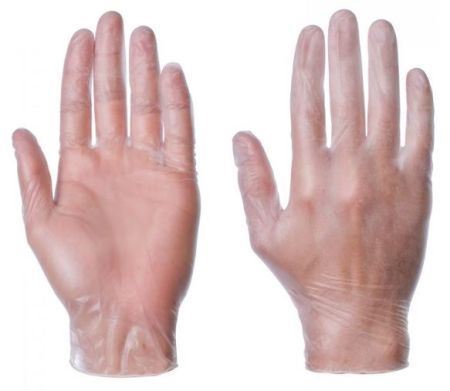Picture of Clear Vinyl Disposable PF Glove MED x100