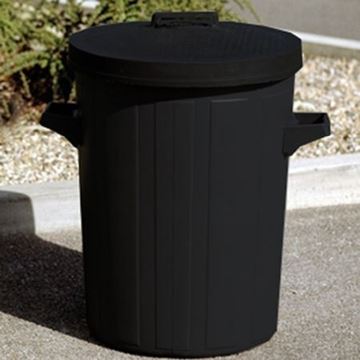 Picture of Grey 90L H/Duty Plastic Dustbin With Lid